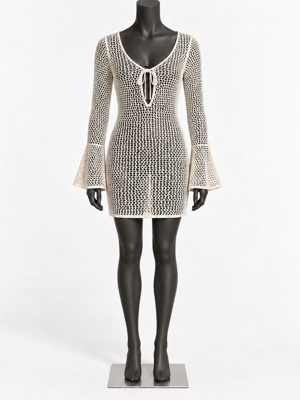 Victoria's Secret Cream Crochet Tie-Front Swim Cover-Up